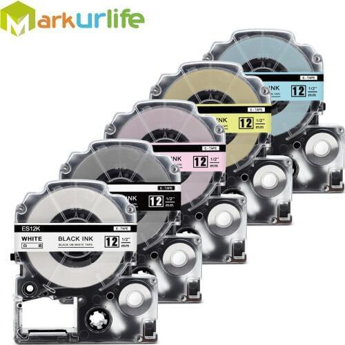 5pcs LA-4WBN (SS12KW SD12KW SW12PH SW12YH SW12BH) Compatible for Epson Labelworks LW-300 400 Label Tape Refill Cartridge