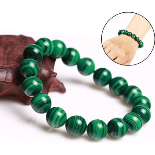 8mm Higth Quality Fashion Green Malachite Men Bracelets&Bangle for Women Crystal Charm Bracelet beads Birthday Gift