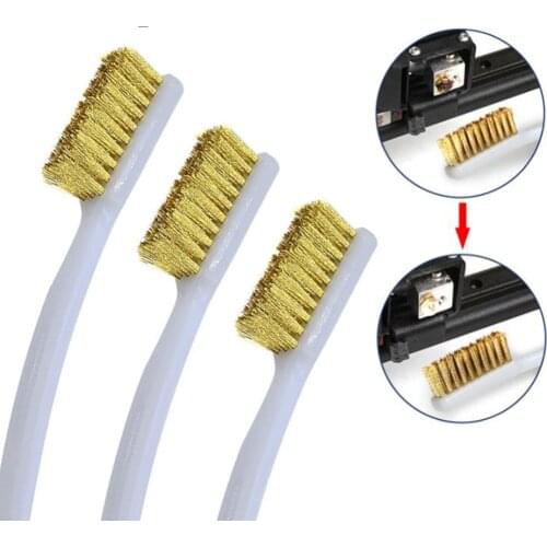 3D Printer Accessories Cleaner Tool Copper Wire Toothbrush Copper Brush Handle For Nozzle Block Hotend Cleaning Parts