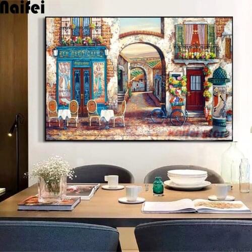 The Little Cafe diamond embroidery landscape diamond painting Le Petit Cafe full drill round DIY decoration home diamond mosaic