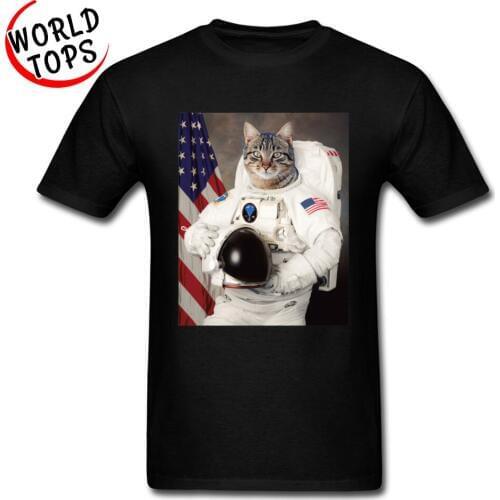 Apollo ASTRO CAT SpaceX CCCP Mens Tshirt Astronaut Yuri Gagarin USSR Space Galaxy Cat Funny Novelty Design T Shirt New