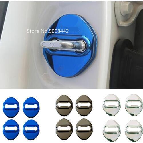Car body styling interior plastic anti rust water proof door lock keys key buckle cover 4pcs For Toyota RAV4 2019 2020