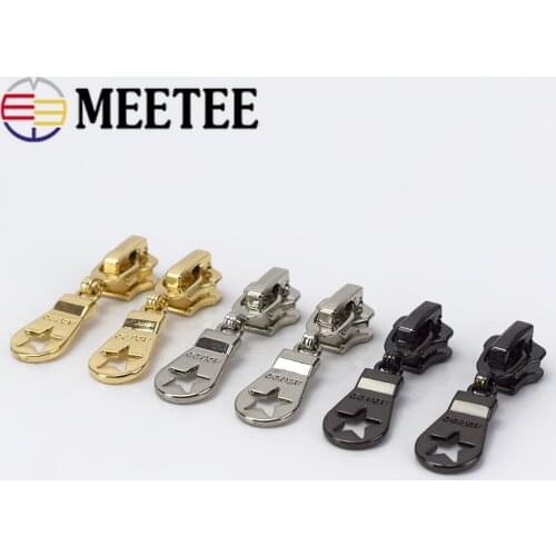 20/50pcs Meetee 5# Auto Locks Metal Zipper Head For Sewing Fashion Metal Zipper Sliders Zip Repari Kits DIY Accessories G2-2