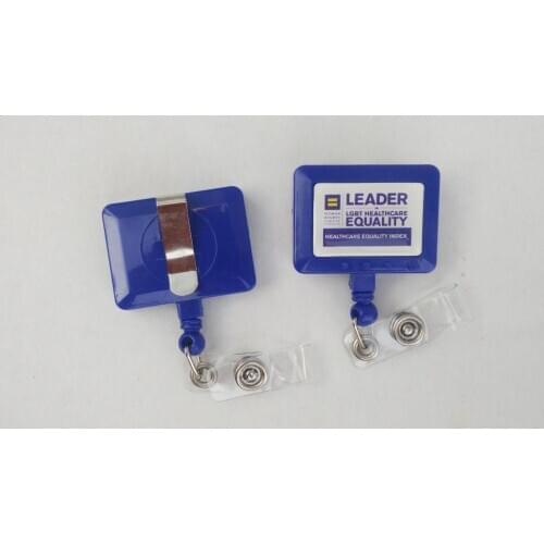 Free shipping 1000pcs/lot customized logo badge reel; promotional retractable plastic badge holder; belt clip BR27