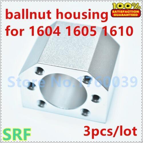 Free shipping 3pcs/lot Aluminium Alloy 1605 Ball nut housing bracket holder for SFU1604 SFU1605 SFU1610 Ball screw