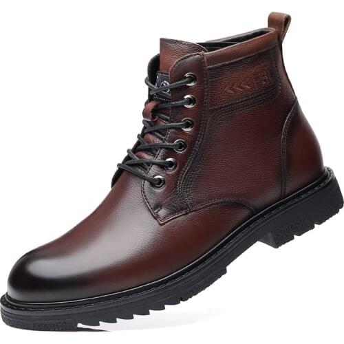 2021 Autumn Man Fashion Boots High Quality Real Leather Shoes Breather Anti-slip 38-44 Quality Man Genuine Leather Boots