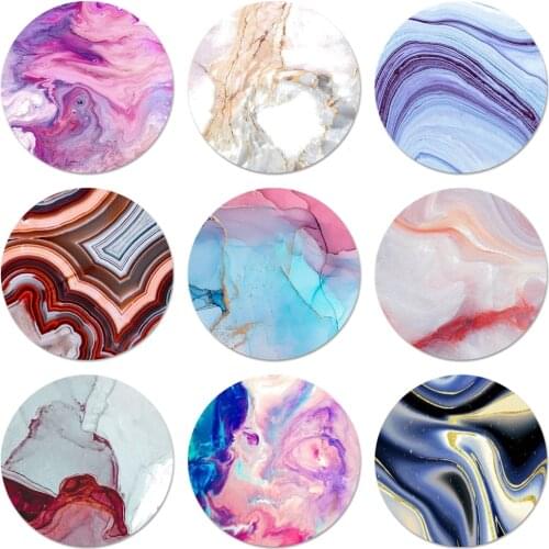 Fashion Gradient Marble Badge Brooch Pin Accessories For Clothes Backpack Decoration gift 58mm