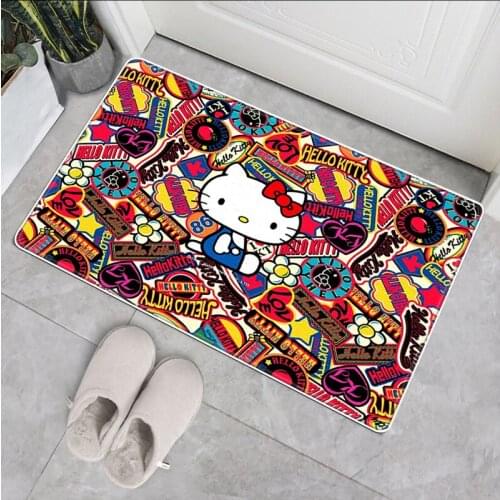 Home Floor Mat Kitchen Rug Door Mats Felpudo Anti-Slip Indoor Doormat Carpet Tapis Living Room Cute Kawaii Kitty Cat Bath Mats