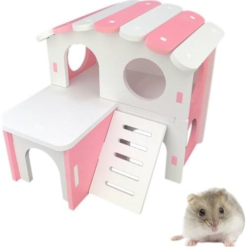 Dorakitten 1pc Hamster House Plastic DIY Double Layer Small Animal Hideout Hamster Play Hut Pet Supplies Pet Accessories