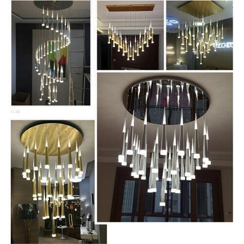 Swan Lake crystal lighting art personality living room lights bedroom lights duplex building atmosphere led chandelier lamps