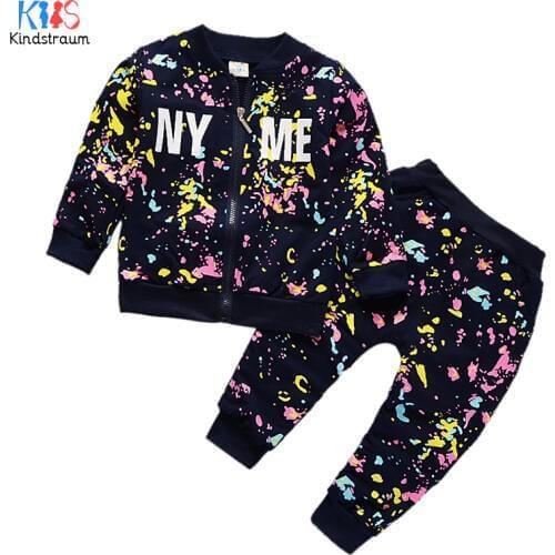 Kindstraum Children Print High Coton Sets Kids Coats + Trousers Wear Spring Fashion Full Sleeve Suits for Boys & Girls,RC1744