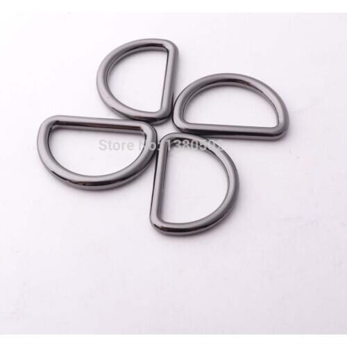 6pcs/lot black and gold color inner 35mm metal buckle Dee Ring D-ring for belt