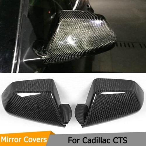 Carbon fiber Add on car Mirror Covers caps for Cadillac CTS 2009 2010 2011 2012 2013