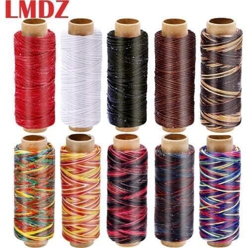 LMDZ Leather Thread Waxed Thread Cord Hand Stitching Thread Flat Waxed Sewing Line Leather Sewing Set for Leather Craft DIY