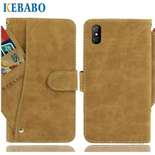 Leather Wallet Blackview X Case 5.85" Flip Vintage Leather Front Card Slots Cases Cover Business Phone Protective Bags