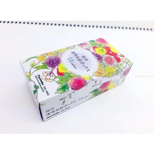 Kuretake Water Color Paint Set Transparnet 12 Colors Japan