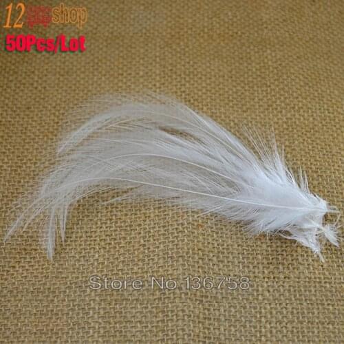 MNFT 50pcs/lot Cream White Fly Tying Material Hen Feather Making Marabou Hairs For Fly Fishing