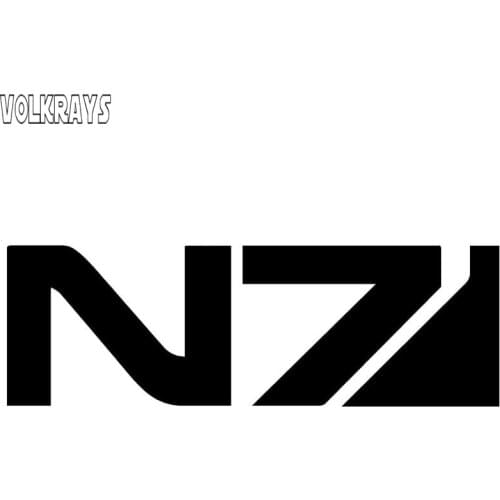 Volkrays Fashion Car Sticker Mass Effect N7 Adhesive Originality Accessories Reflective Funny Vinyl Decal Black/Silver,3cm*14cm