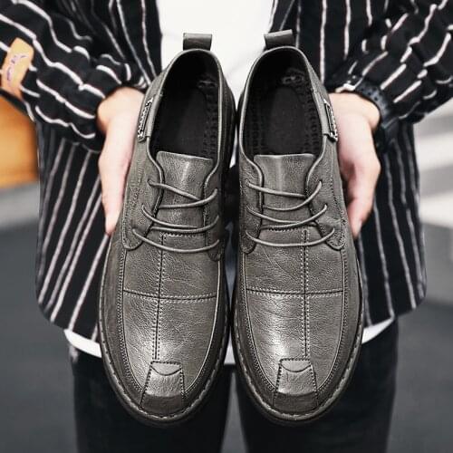 Fashion Casual Sneakers Men Shoes Leather Shoes Men Loafers Comfort Men British Style Shoes