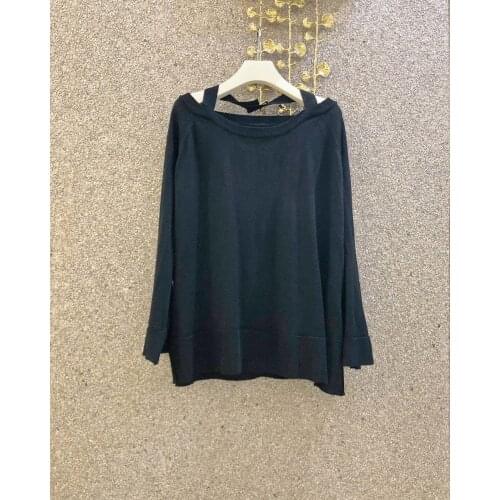 Fashion ladies 2021 new long sleeve sexy casual knit sweater 0928