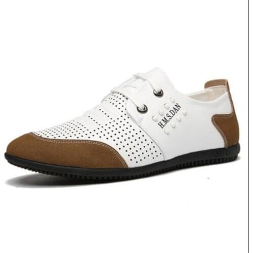 New mens sneakers fashion leather stitching flat non-slip wear-resistant lightweight comfortable casual shoes for men