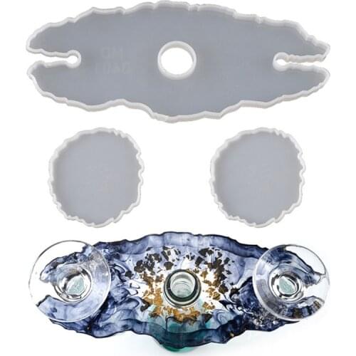 N7MF 3Pcs Handmade Wine Glass Rack Epoxy Resin Mold Bottle Shelf Storage Coaster Resin Casting Tray Mould Tools Kit Art Craft