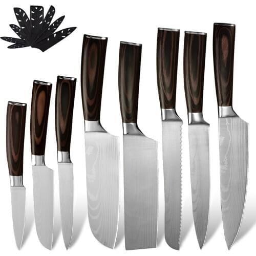 Kitchen Knives Set Stainless Steel 4Cr13Mov Japan Style Chef Knife Bread Meat Cleaver Paring Kitchen Knife Kitchen Accessories