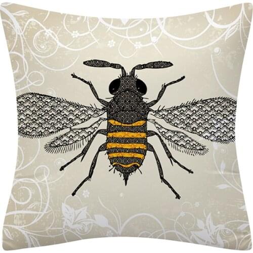 Bee Insect Pattern Pillow Cover American Rural Home Decoration By Pillowcase Sofa Cushion Cover Car Seat Pillowslip