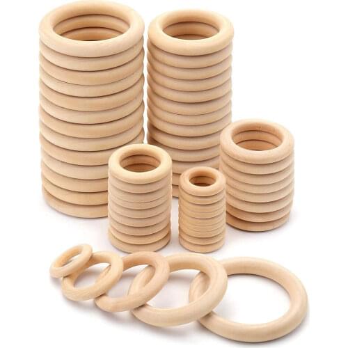30pcs/lot DIY Natural Wooden Beads Connectors Circles Rings Handicrafts for clothes decoration Jewelry making gift accessories