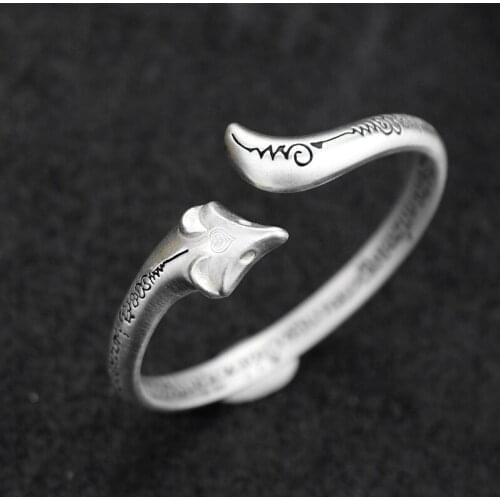 New Small Fox Silver Handmade Female Opening Simple and Versatile Korean Silver Bracelet for Girlfriend Jewelry