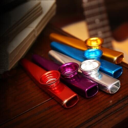New Simple Design Lightweight Kazoo Aluminum Alloy Metal for Guitar Instrument Music Lovers 12*2.5cm 6 Colors Children Gift