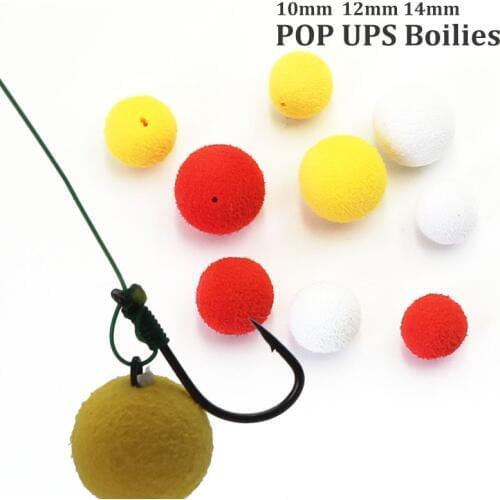 Pop Ups Boilies Carp Fishing Bait Boilies 8mm 12mm 14mm Floating Ball Beads for Carp Feeder Fishing Hair Rig Artificial Bait