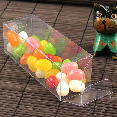 3*3*H cm Transparent Waterproof Chocolate Bags Clear PVC Square Gift Boxes Favor Candy Packing Souvenir Box Wedding Party Supply