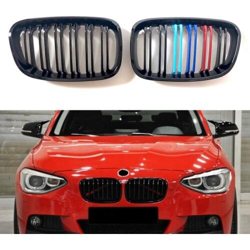 2Pcs For BMW F20 F21 1 Series 2011 2012 2013 2014 Front Kidney Grill Grilles Car Stying Racing Grills Accessories Gloss Black