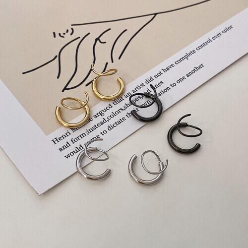 Retro Hong Kong Wind 925 Sterling Silver Earrings Female ins Hip Hop Personality Design Sense Korea Temperament Cold Wind