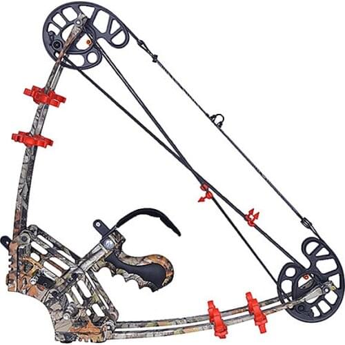 Archery steel ball dual purpose bow and arrow triangle composite pulley bow outdoor archery equipment black/camouflage