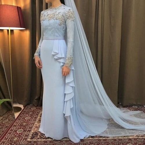 Prom Evening Dresses Mother Of The Bride Long Sleeve Vestidos De Fiesta De Noche