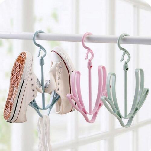 Rotatable 2 Hooks Shoes Drying Rack Multifunction Rack Hook Hanger Tie Scarves Coat Rack Plastic Hook Belt Scarf Hanging Rack
