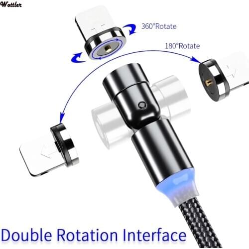 Rotate Magnetic Cable 360 Degree USB Type C Charging Cable Fast Charging Magnet Charger 540 Rotate Micro Magnetic Cable