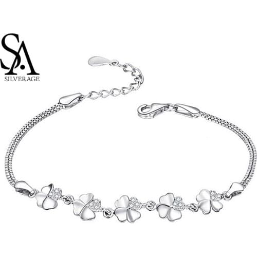 SA SILVERAGE Star Bracelets & Bangles for Women Jewelry Rhinestone 2020 Love Bracelet Bracelet Female 925 Sterling Silver
