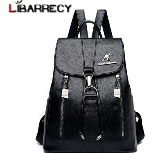 Women Belt Buckle Backpack Female Designer Anti-theft School Bag for Teenage Girls Elegant Genuine Leather Knapsack Lady Mochila