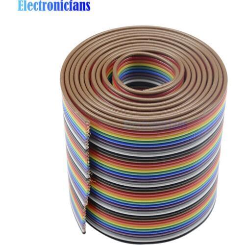 1M 3.3ft 40 Way 40 pin Flat Color Rainbow Ribbon IDC Cable Wire Rainbow Cable In Stock