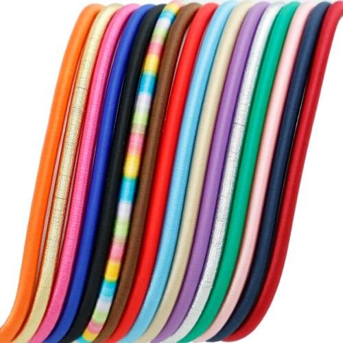 5x45cm 1pcs Soft Rayon Silk Jewelry Cord Hollow Rubber Cords For Jewelry Making Multi-colors Rope String Clothes Craft Material