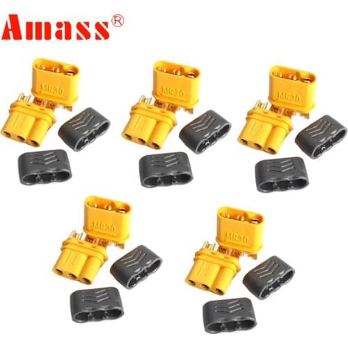10pair Amass MR30 Connector Plug With Sheath Female & Male for RC Lipo Battery RC Multicopter Airplane