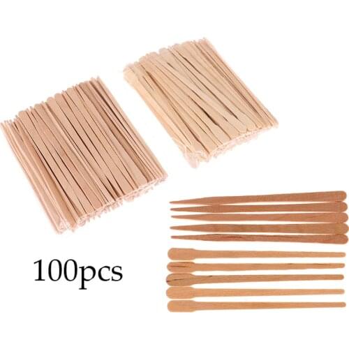 100PCS Waxing Wooden Spatula Tongue Depressor Beauty Hair Removal Tool Eyebrow Trimming Beauty Stick
