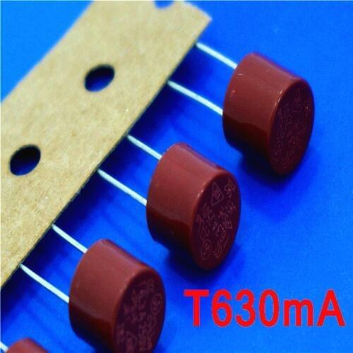 1000 pcs/lot) T630mA 250V TR5 Slow Blow Subminiature Fuse, UL VDE RoHS Approved, 630mA, 0.63 Amp