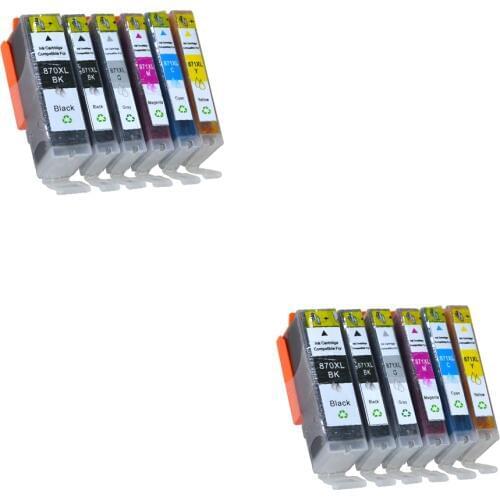 12pcs Compatible ink cartridges For canon PGI870 CLI871 PGI-870 CLI-871 PGI870XL PIXMA MG7780 inkjet Printer PGI 870 CL 871 XL