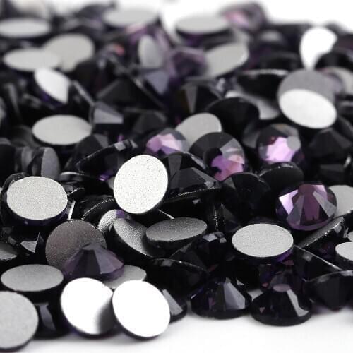 1440pcs/bag Smallest ss2(1.2mm) Amethyst Color Crystal Flat Back ( Nail Art ) Non Hot Fix Glue on Glass Rhinestones
