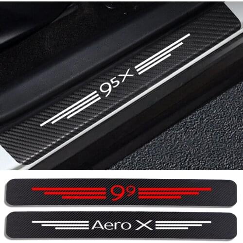 4pc Carbon Fiber Car Door Sill Protector Sticker Decal For Saab 93 94 95 99 900S 9000 Hirsch 93X 94X 95X 97X aero X Accessories