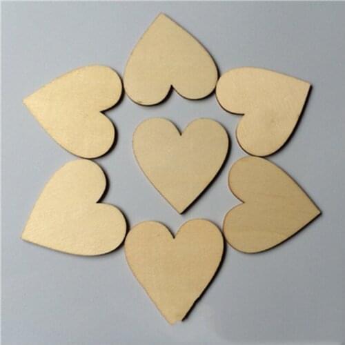 5/10/50/100pcs DIY Blank Heart Wood Slices Discs Wood Heart Love Blank Unfinished Natural Crafts Supplies Wedding Ornaments